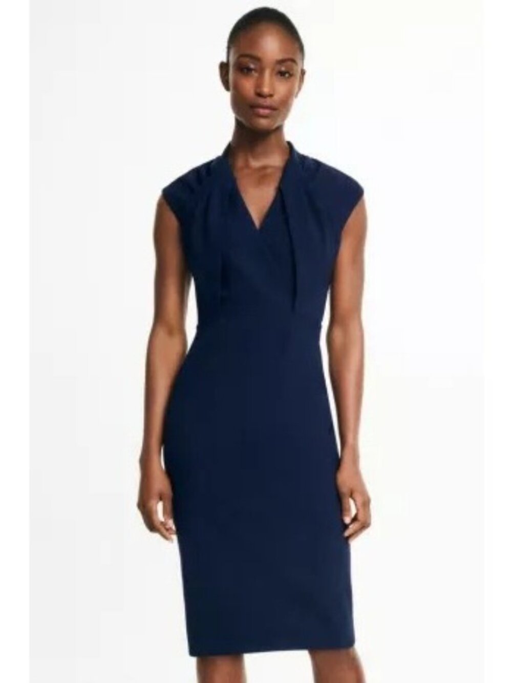The Fold Alura Dress French Navy Blue New with Tags NWT UK 16 US 12